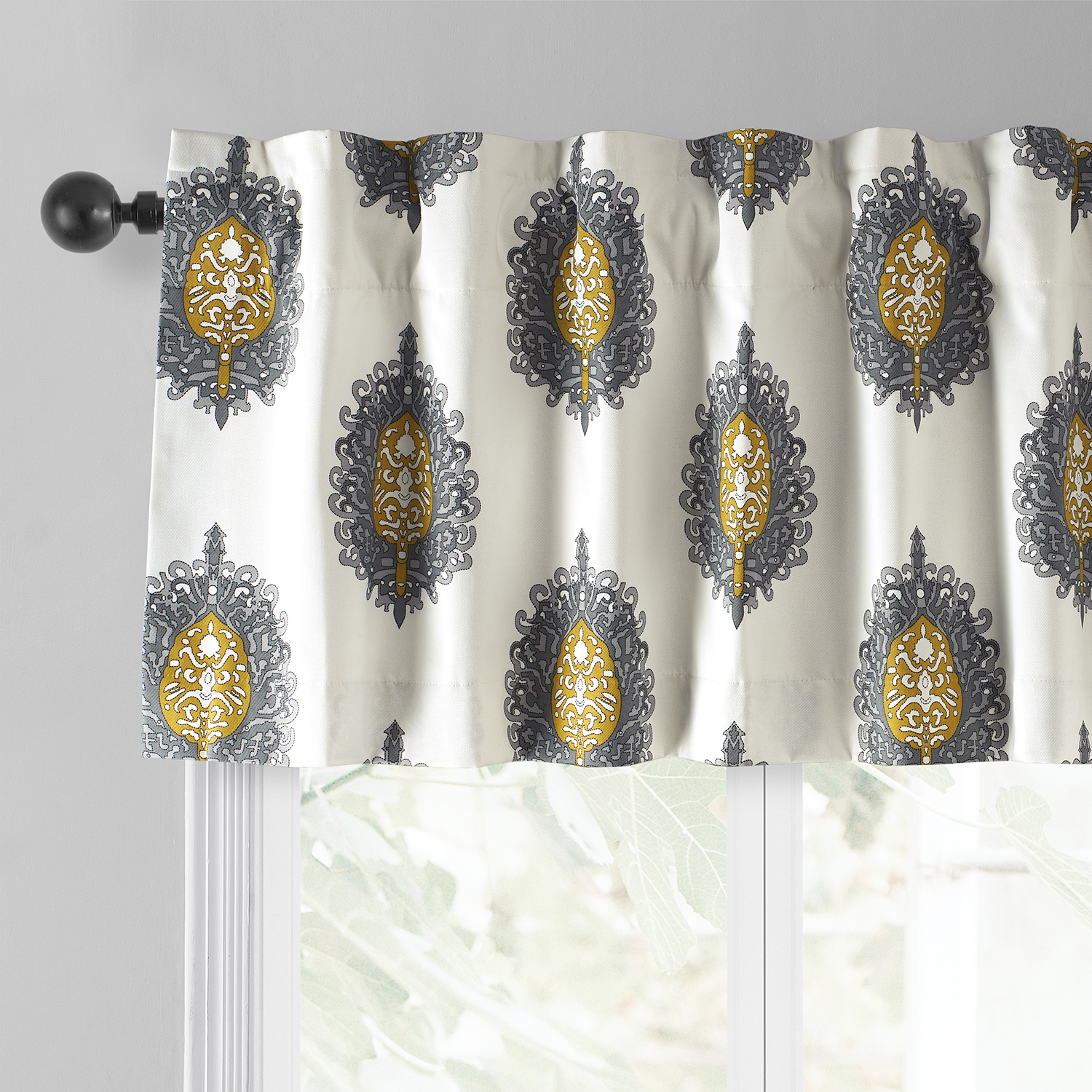 Mayan Gold Printed Cotton Window Valance