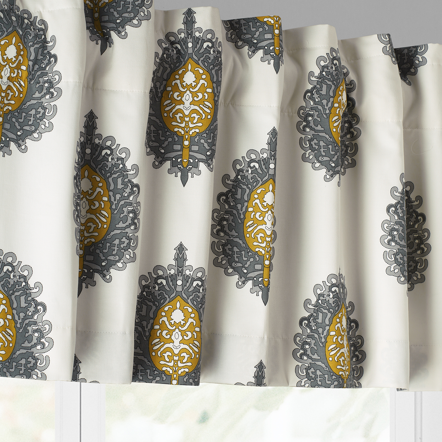 Mayan Gold Printed Cotton Window Valance