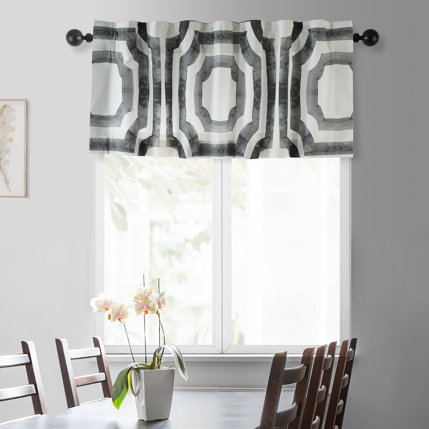 Mecca Steel Printed Cotton Window Valance