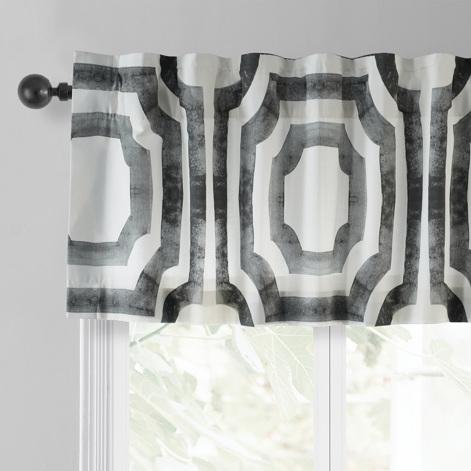 Mecca Steel Printed Cotton Window Valance