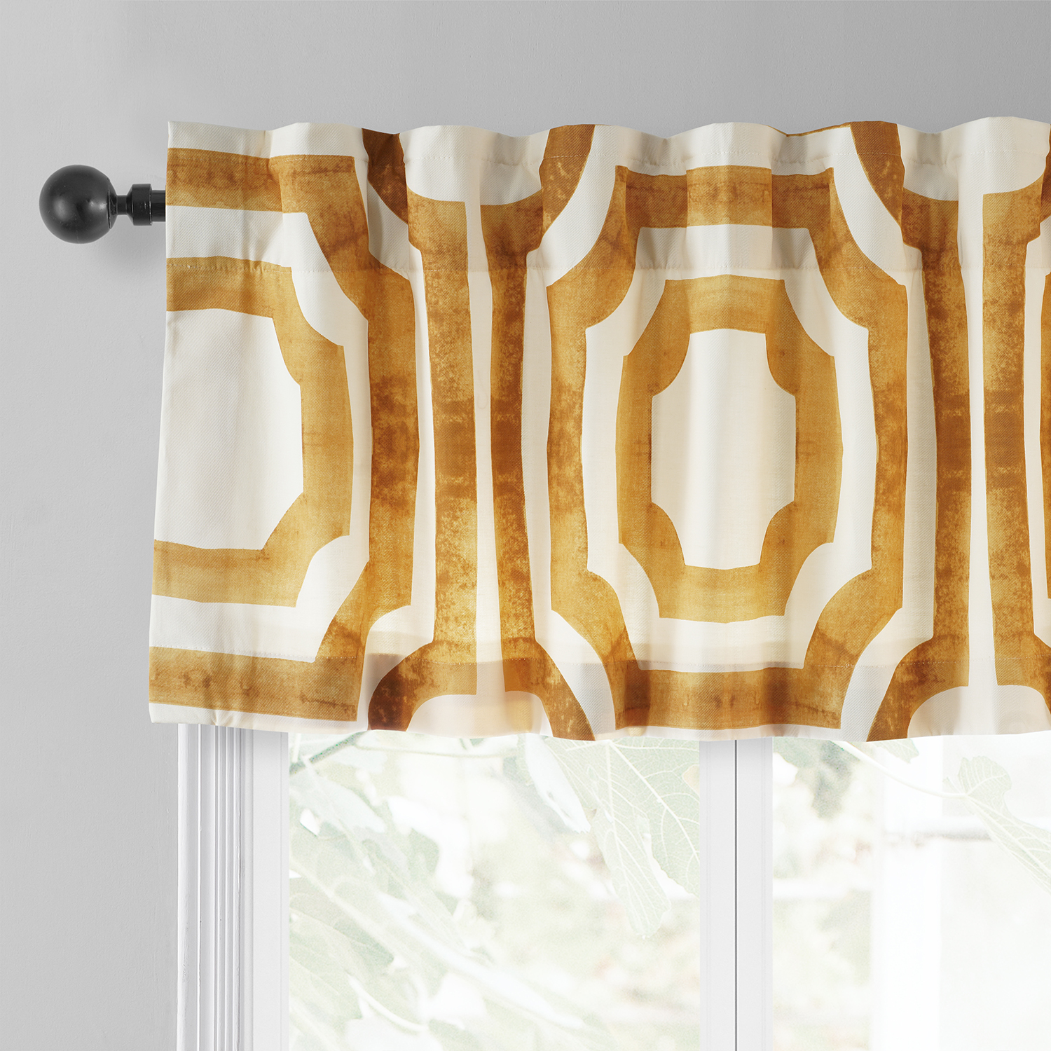 Mecca Gold Printed Cotton Window Valance