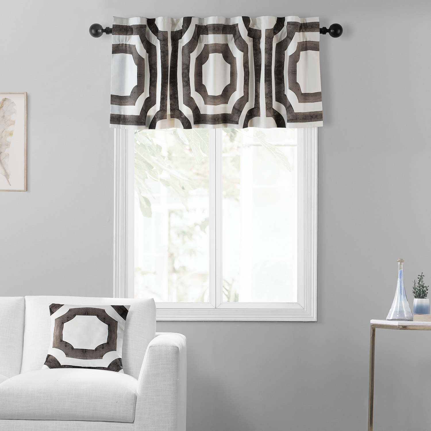 Mecca Brown Printed Cotton Window Valance