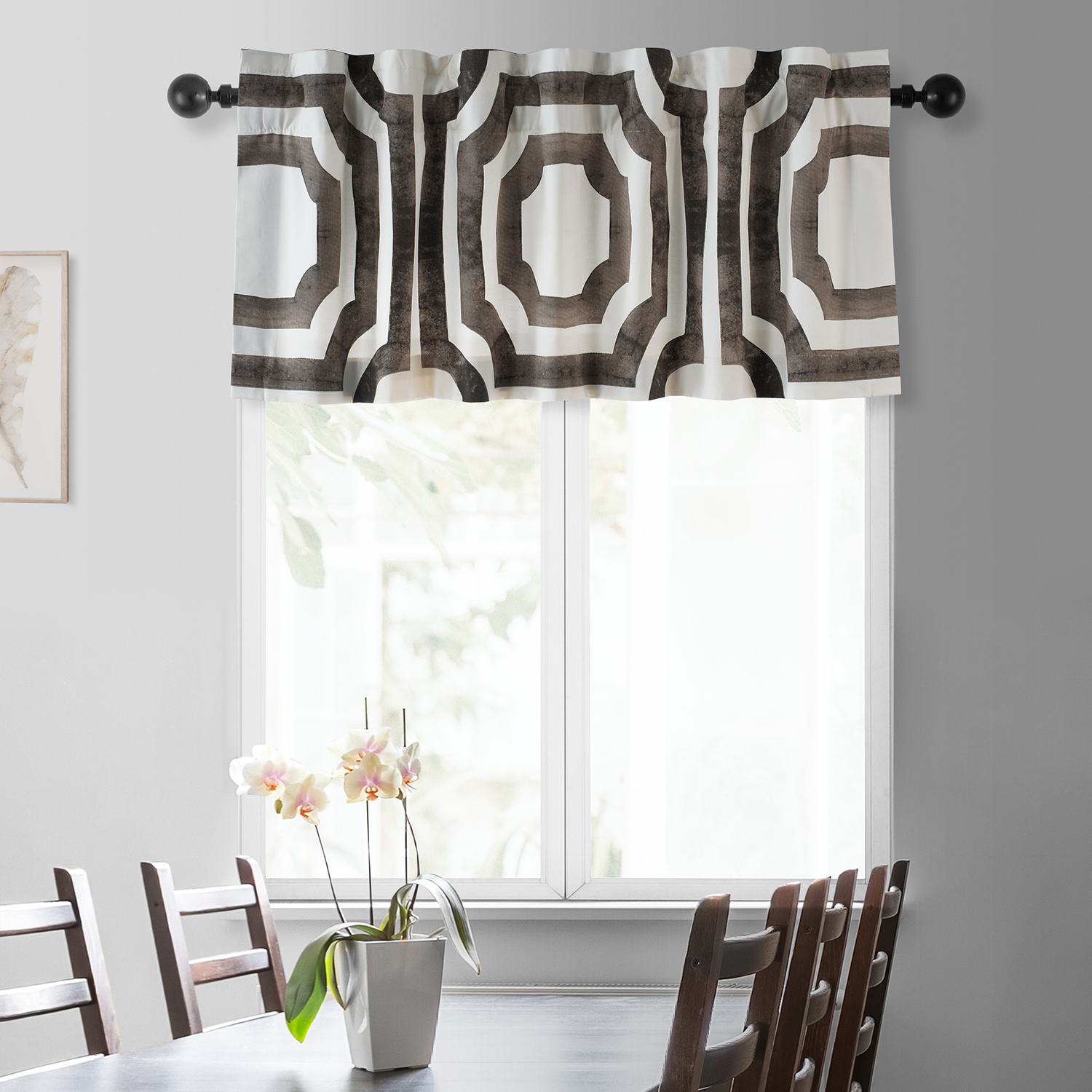 Mecca Brown Printed Cotton Window Valance