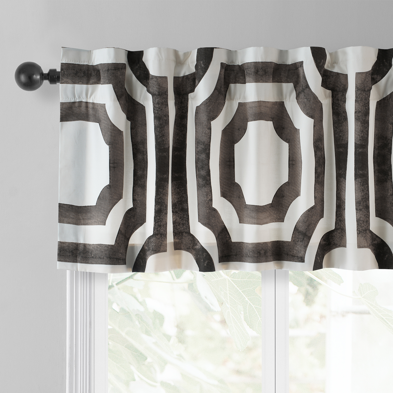 Mecca Brown Printed Cotton Window Valance