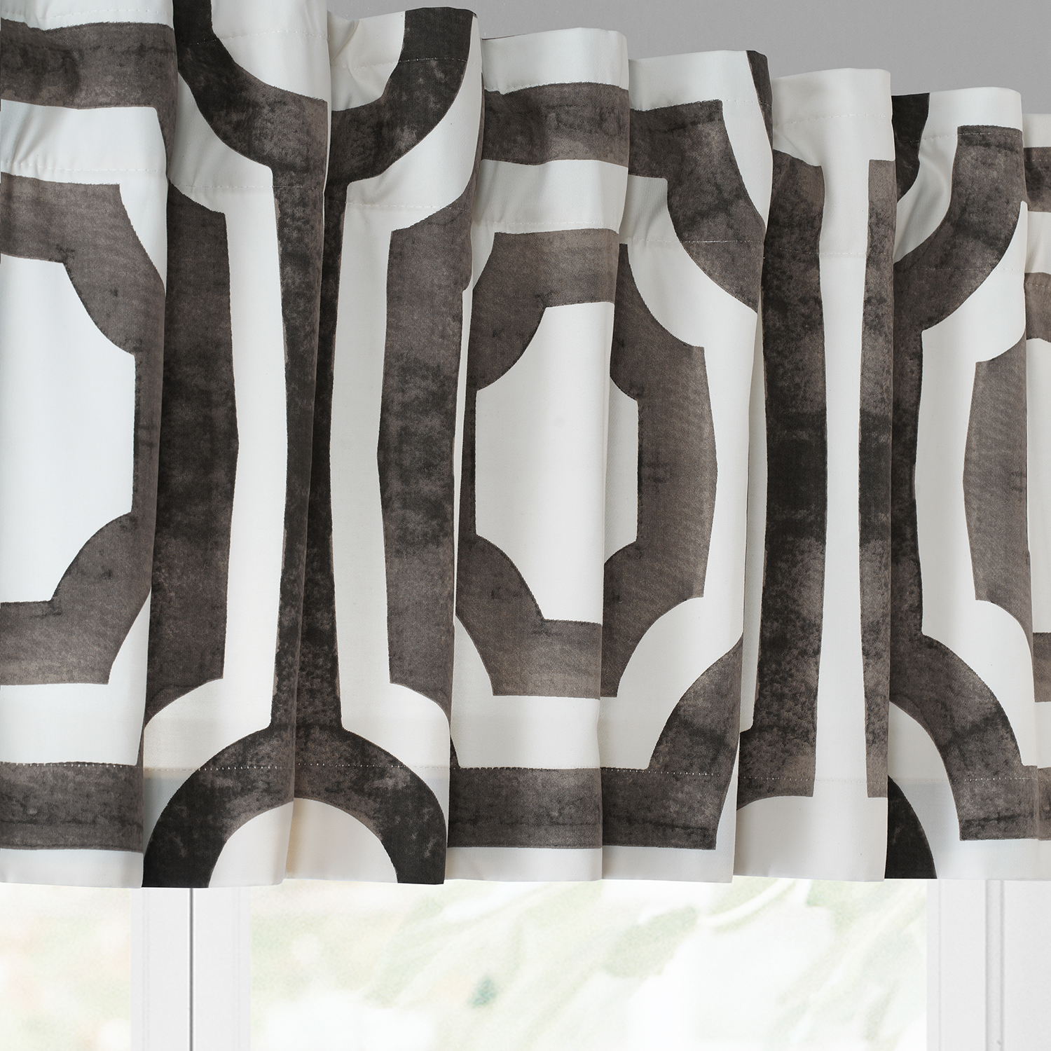 Mecca Brown Printed Cotton Window Valance