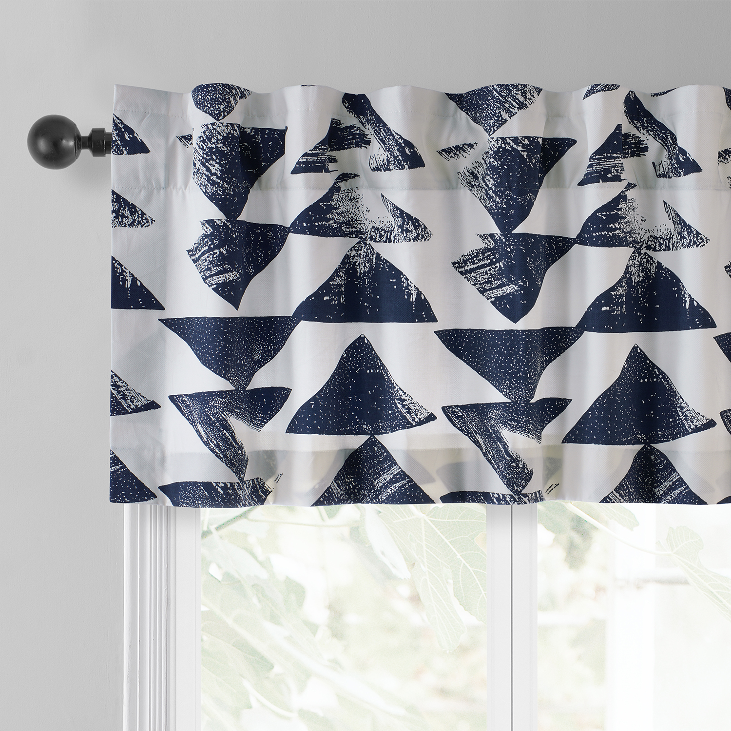 Triad Indigo Printed Cotton Window Valance