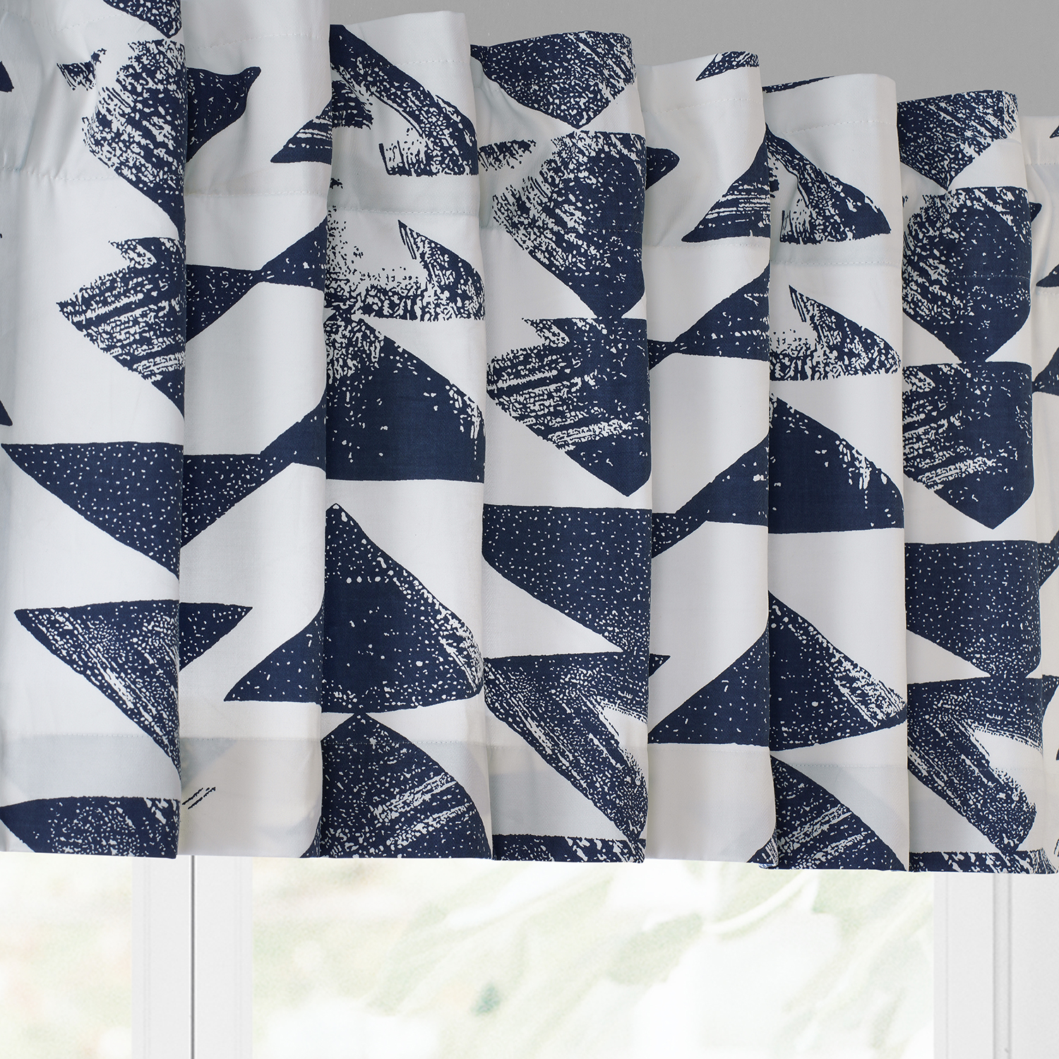 Triad Indigo Printed Cotton Window Valance