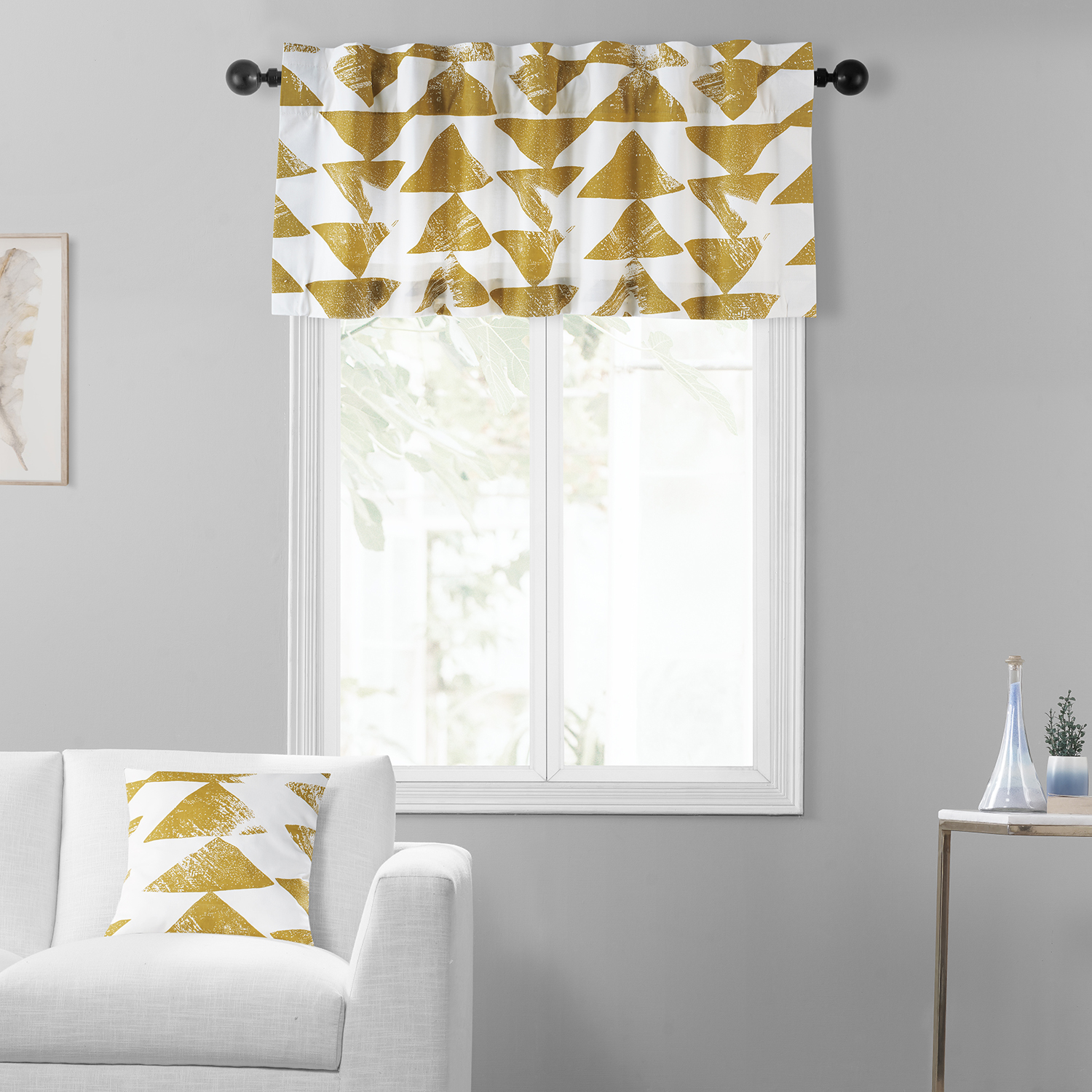 Triad Gold Printed Cotton Window Valance