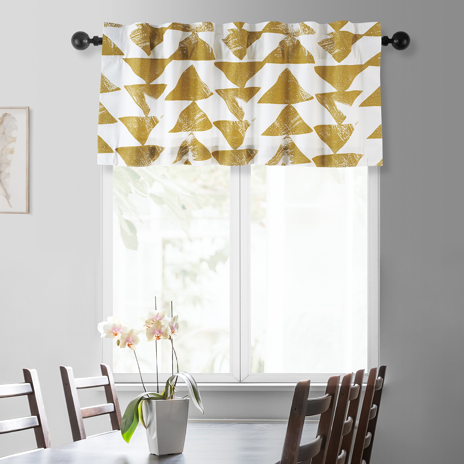 Triad Gold Printed Cotton Window Valance