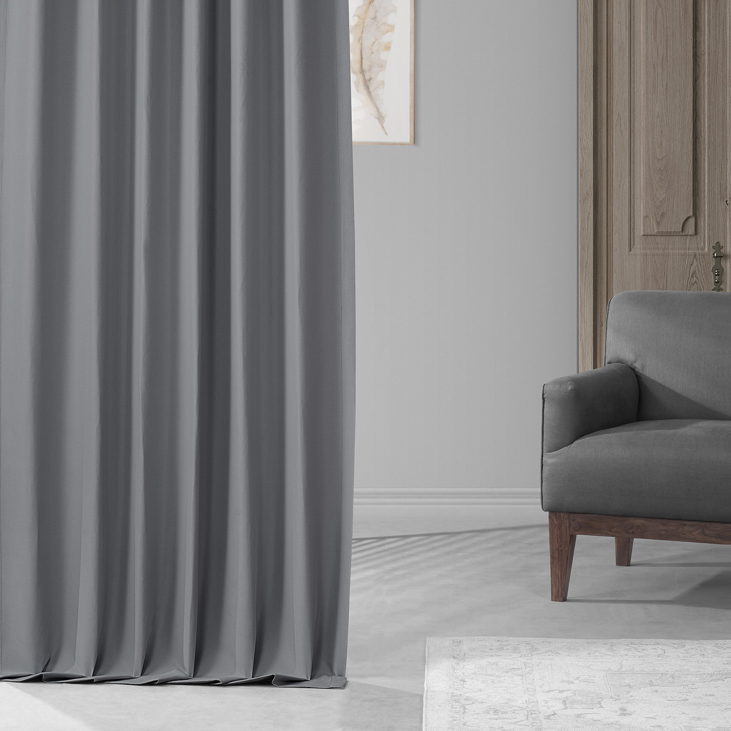 Palladium Grey Placid Thermal Hotel Blackout Curtain Pair (2 Panels)