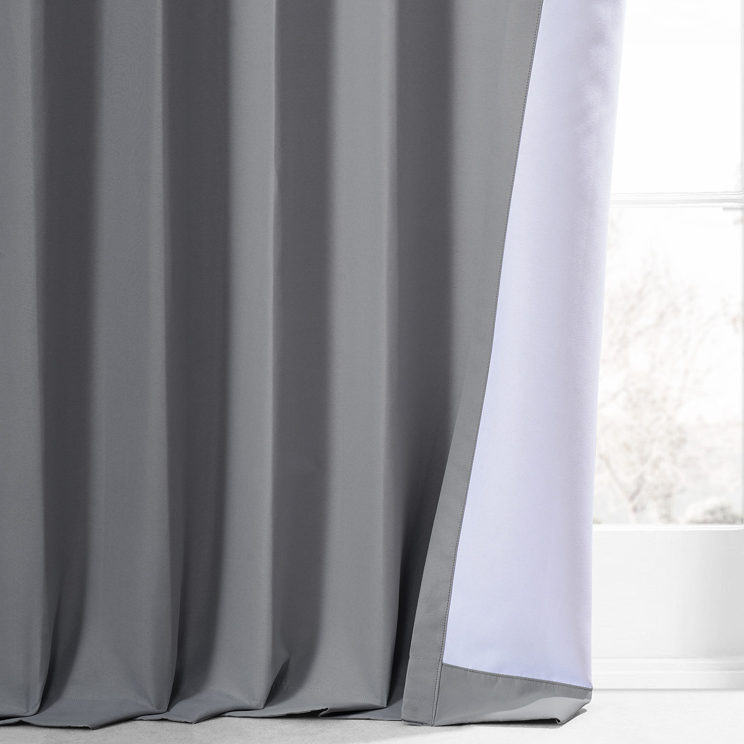 Palladium Grey Placid Thermal Hotel Blackout Curtain Pair (2 Panels)