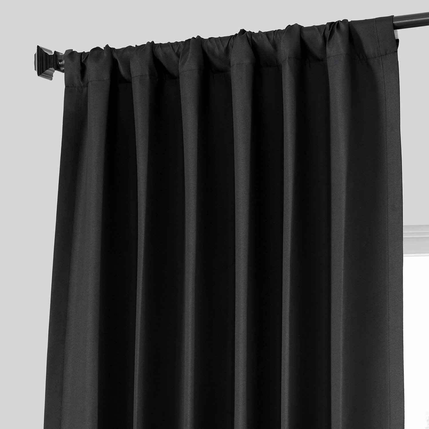 Runway Black Placid Thermal Hotel Blackout Curtain Pair (2 Panels)