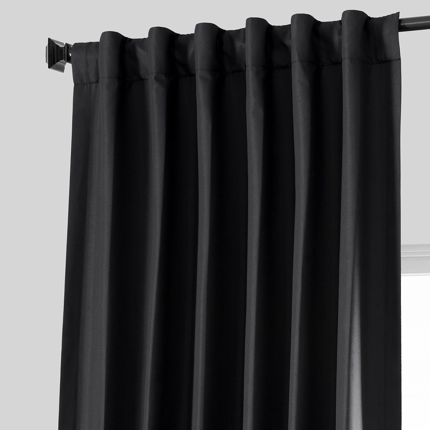 Runway Black Placid Thermal Hotel Blackout Curtain Pair (2 Panels)