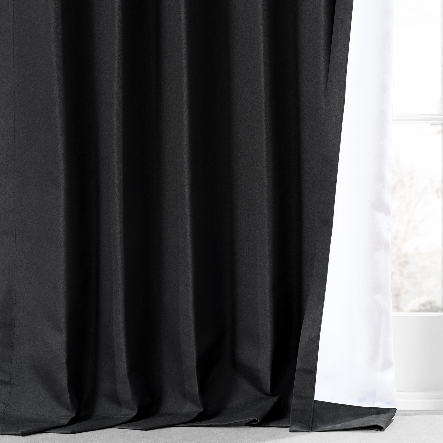 Runway Black Placid Thermal Hotel Blackout Curtain Pair (2 Panels)