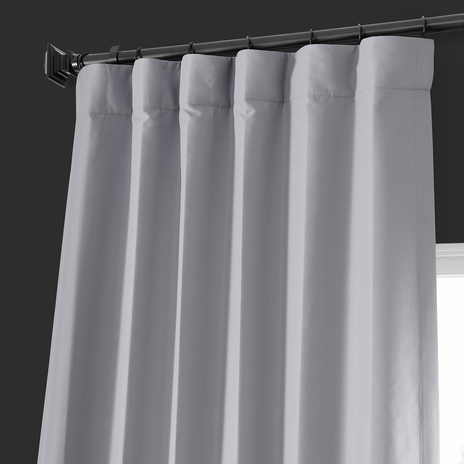 Moonlight Grey Placid Thermal Hotel Blackout Curtain Pair (2 Panels)