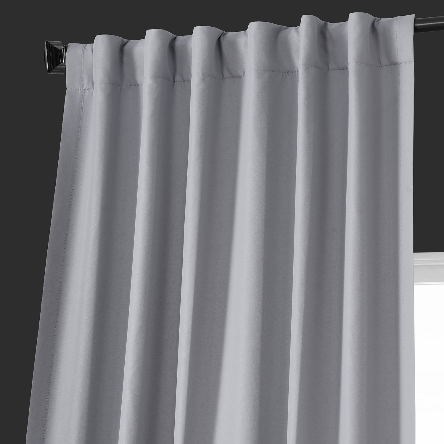 Moonlight Grey Placid Thermal Hotel Blackout Curtain Pair (2 Panels)