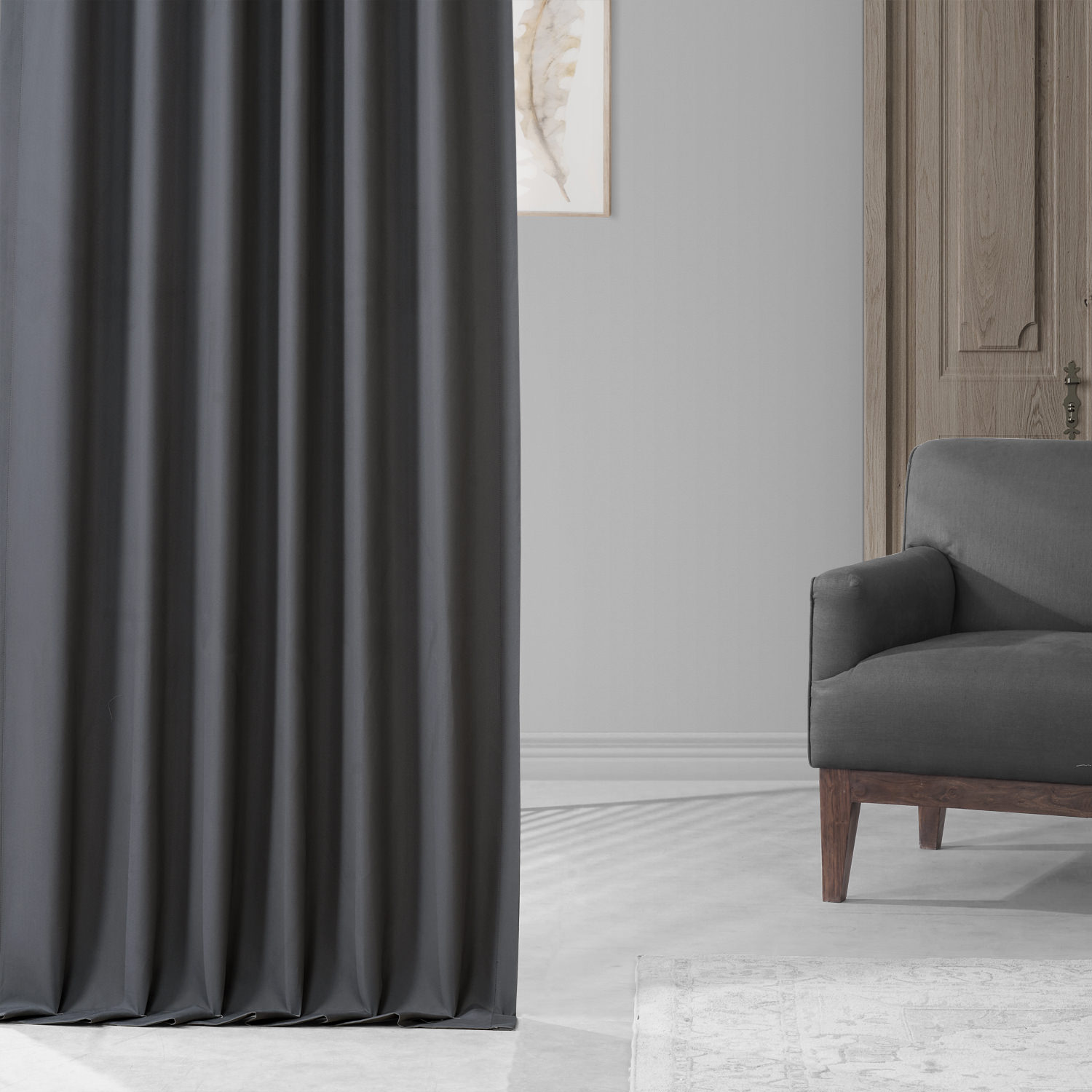 Fountain Grey Placid Thermal Hotel Blackout Curtain Pair (2 Panels)