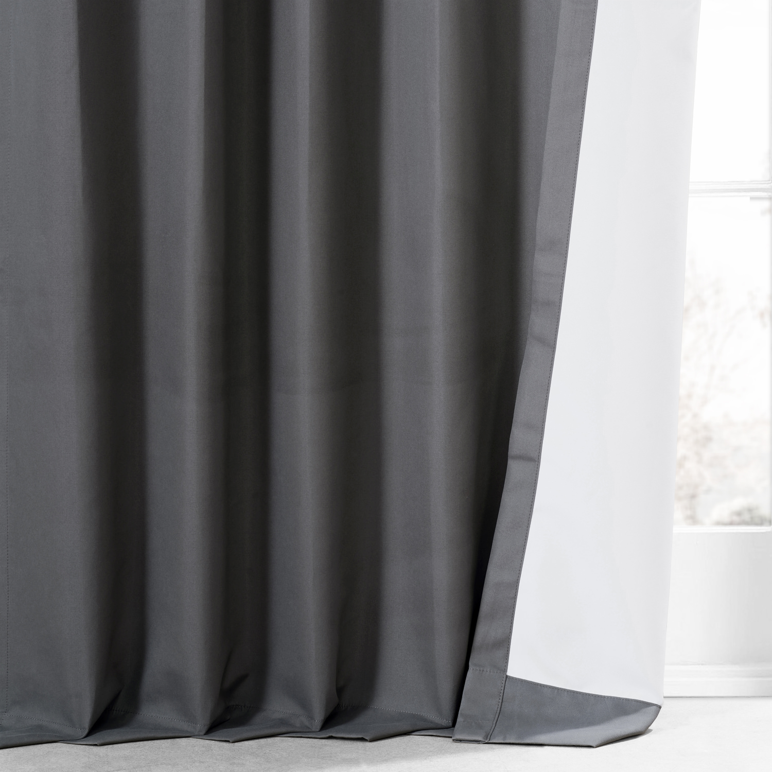 Fountain Grey Placid Thermal Hotel Blackout Curtain Pair (2 Panels)