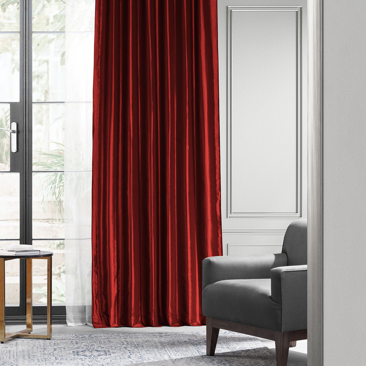 Syrah Blackout Faux Silk Taffeta Curtain