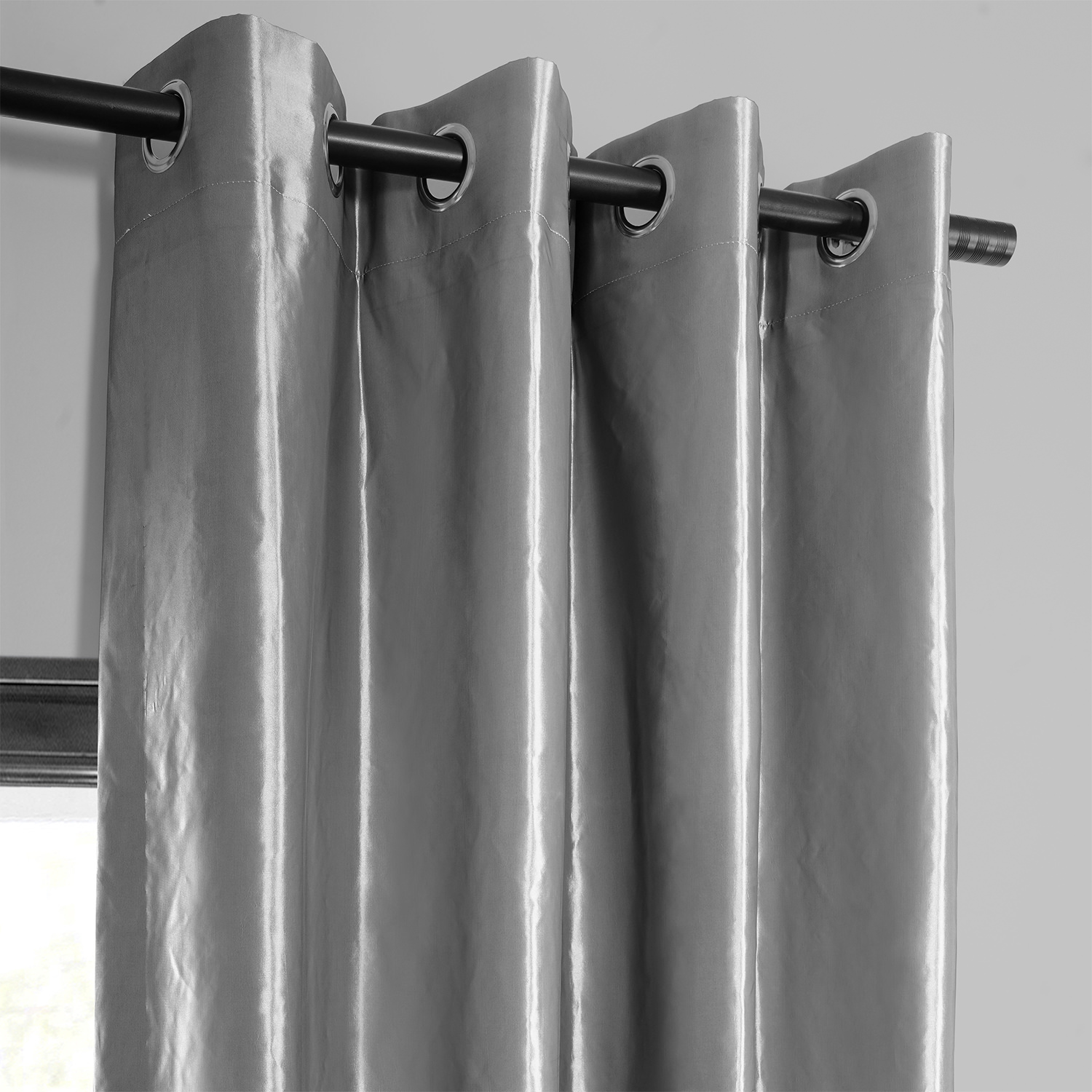 Platinum Grommet Blackout Faux Silk Taffeta Curtain