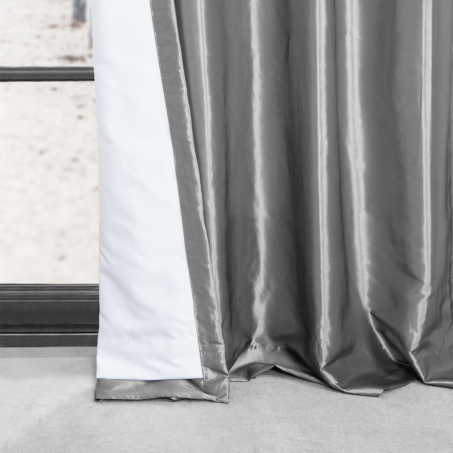 Platinum Grommet Blackout Faux Silk Taffeta Curtain