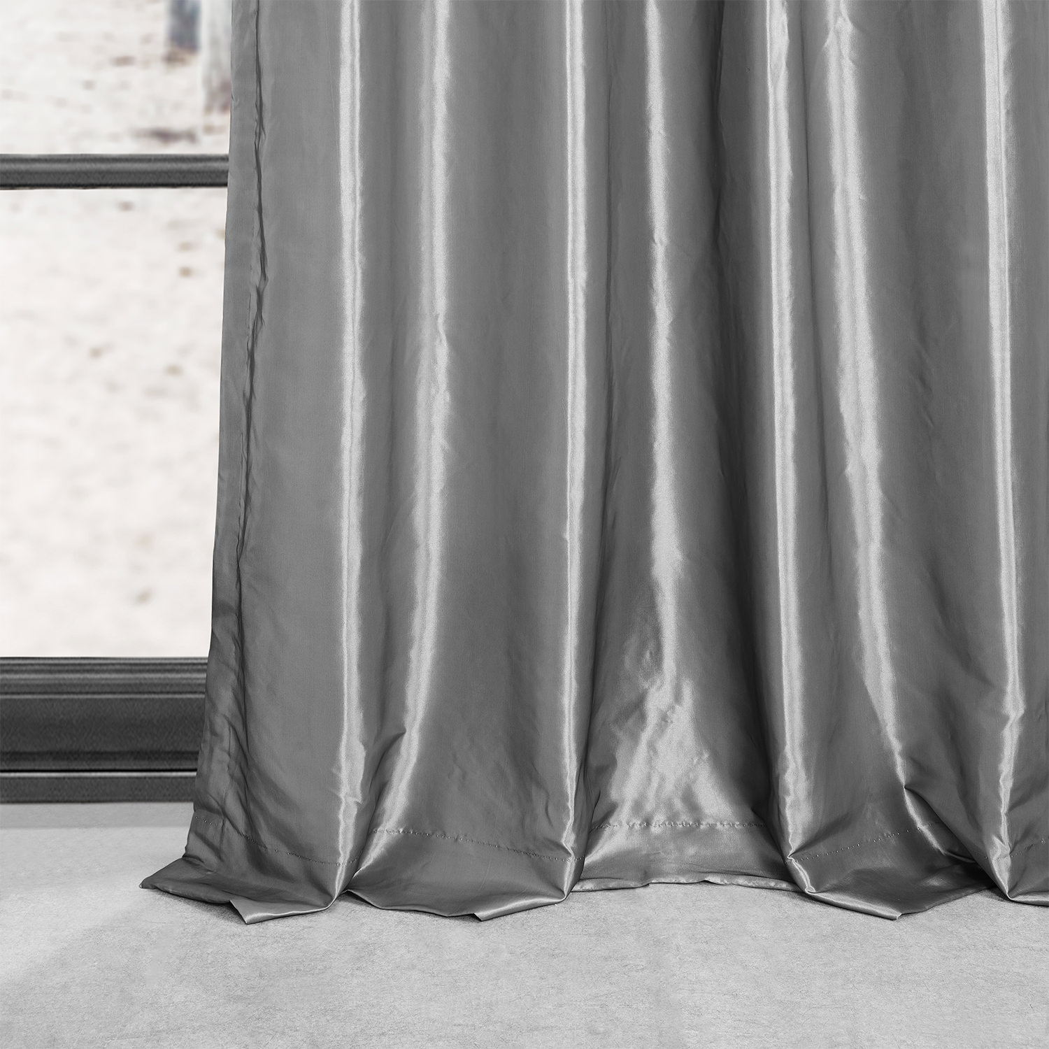 Platinum Grommet Blackout Faux Silk Taffeta Curtain