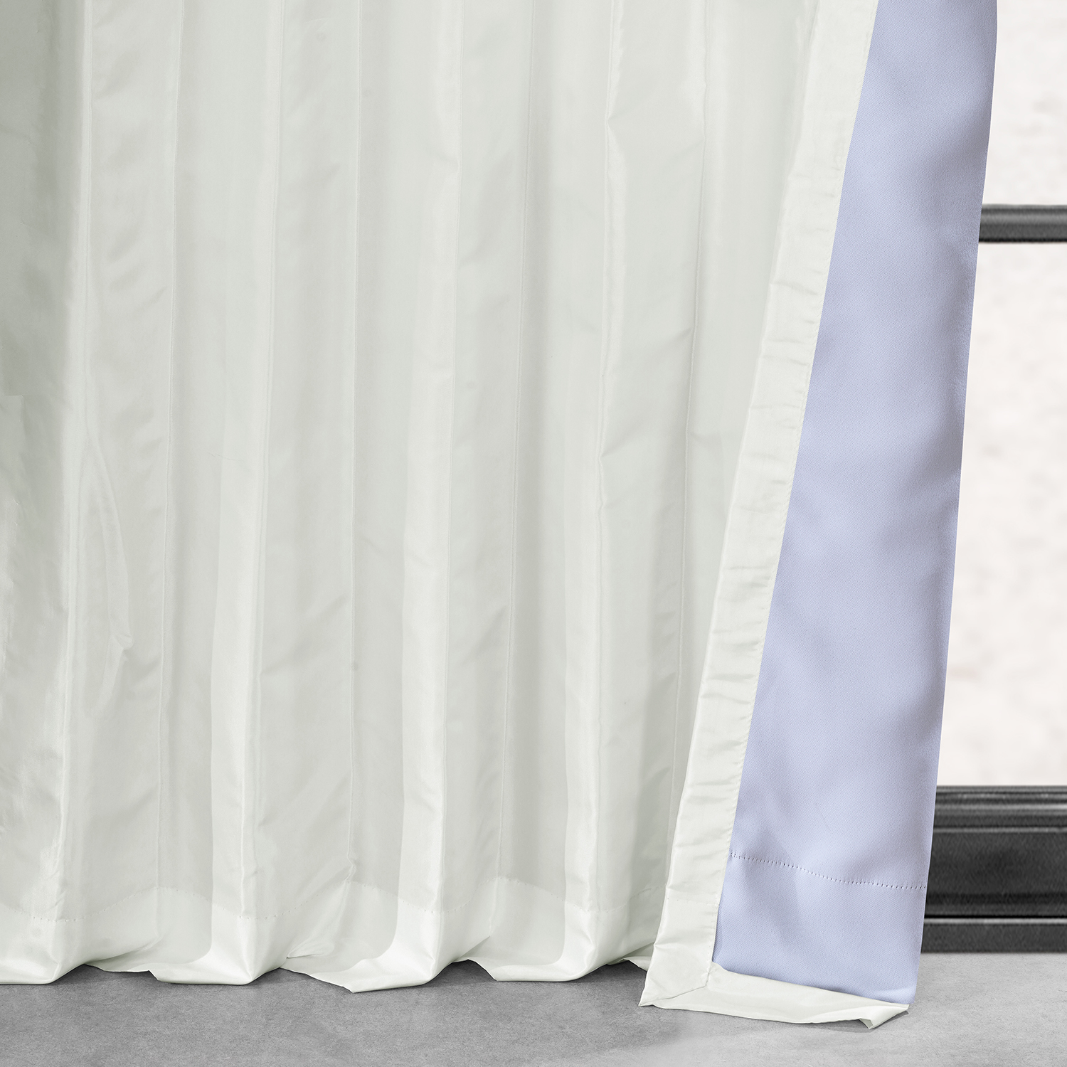 Eggshell Blackout Faux Silk Taffeta Curtain