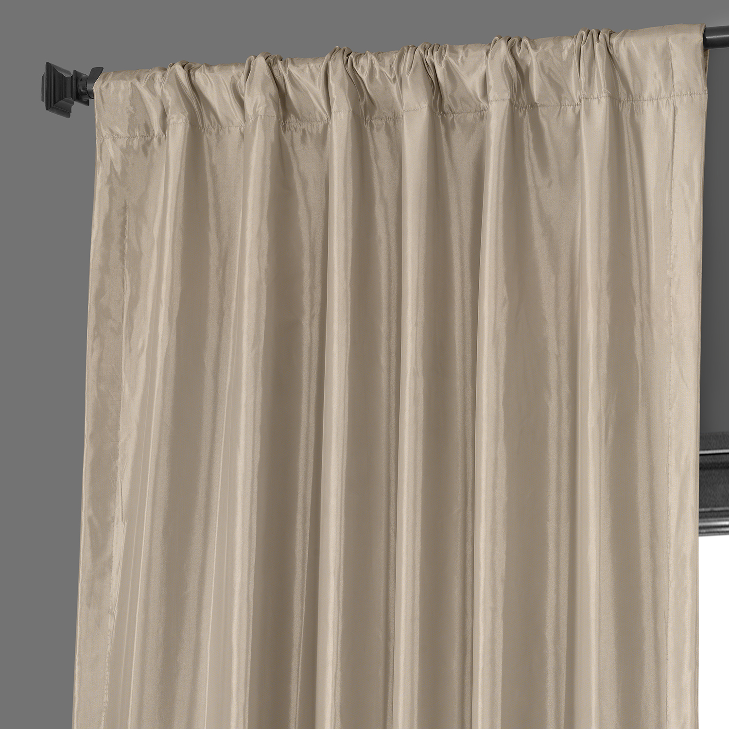 Antique Beige Blackout Faux Silk Taffeta Curtain