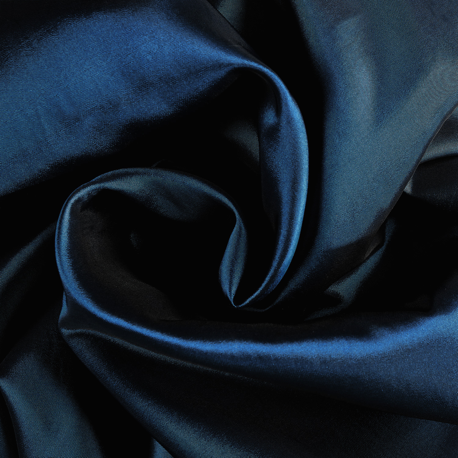 Navy Blue Grommet Blackout Faux Silk Taffeta Curtain