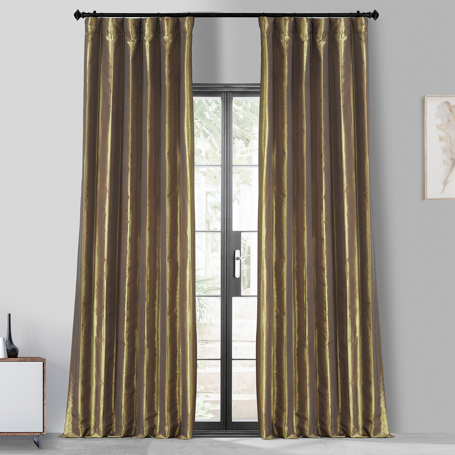 Gold Nugget Blackout Faux Silk Taffeta Curtain