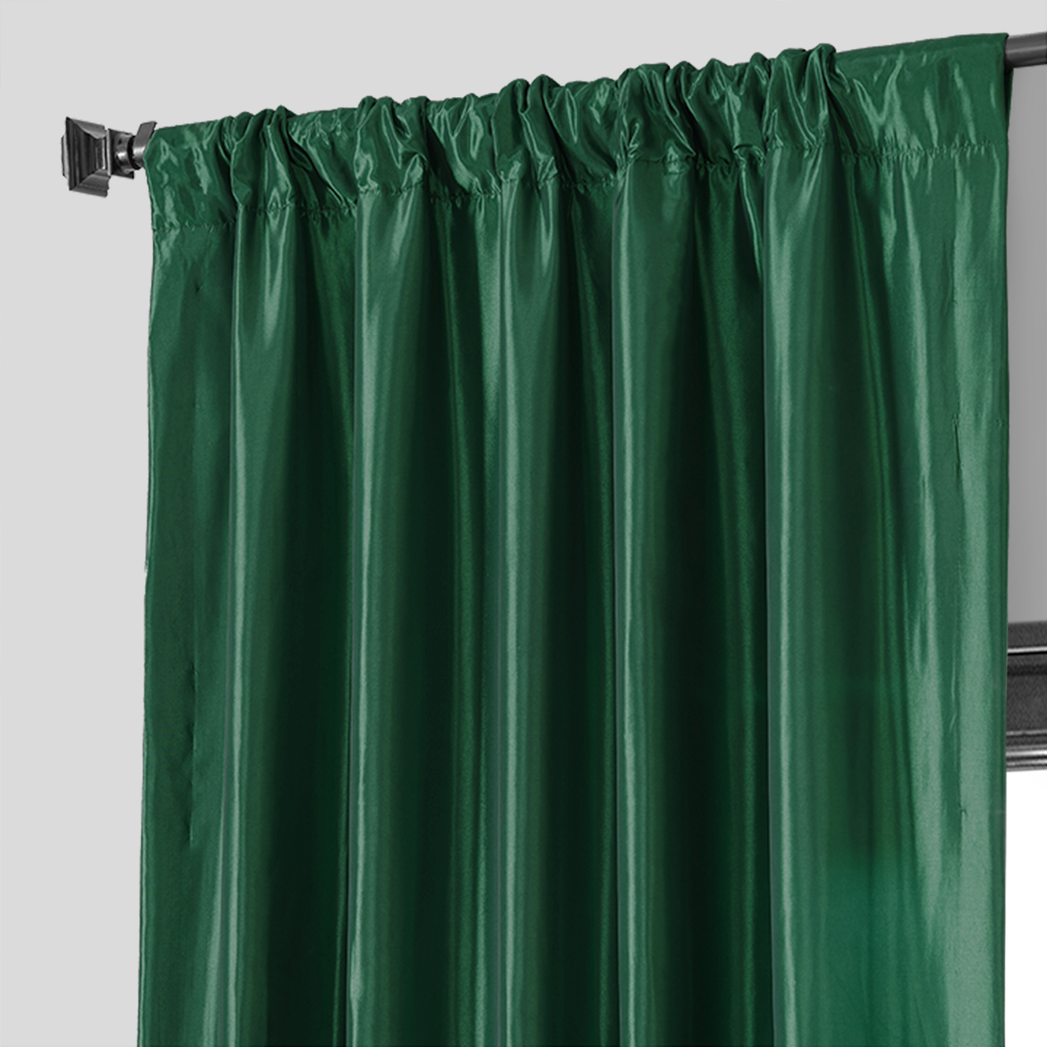 Emerald Green Blackout Faux Silk Taffeta Curtain