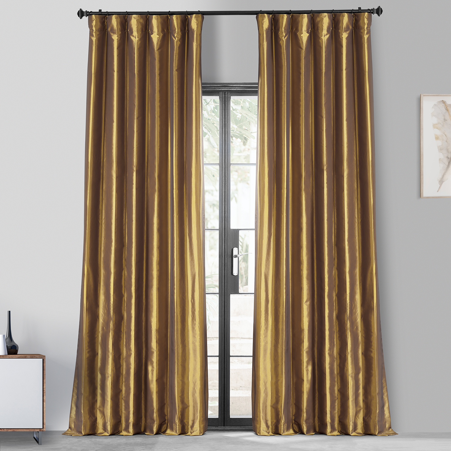 Golden Spice Blackout Faux Silk Taffeta Curtain