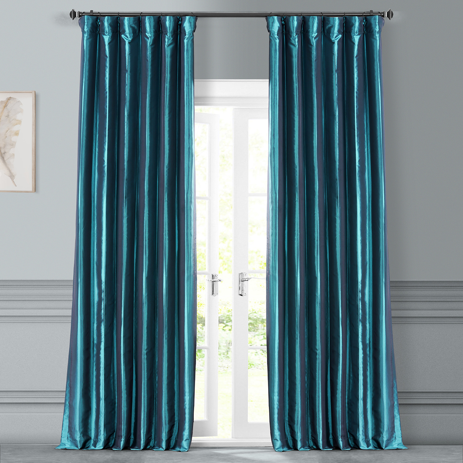 Mediterranean Faux Taffeta Curtain