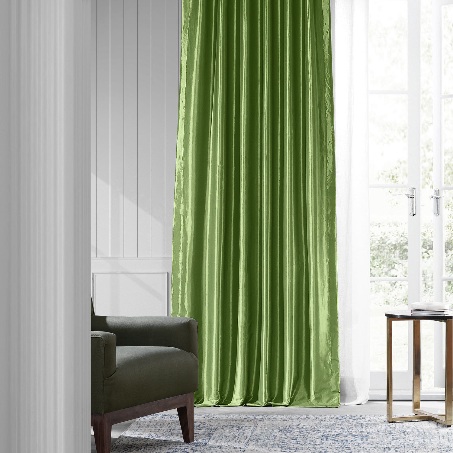 Fern Faux Silk Taffeta Curtain