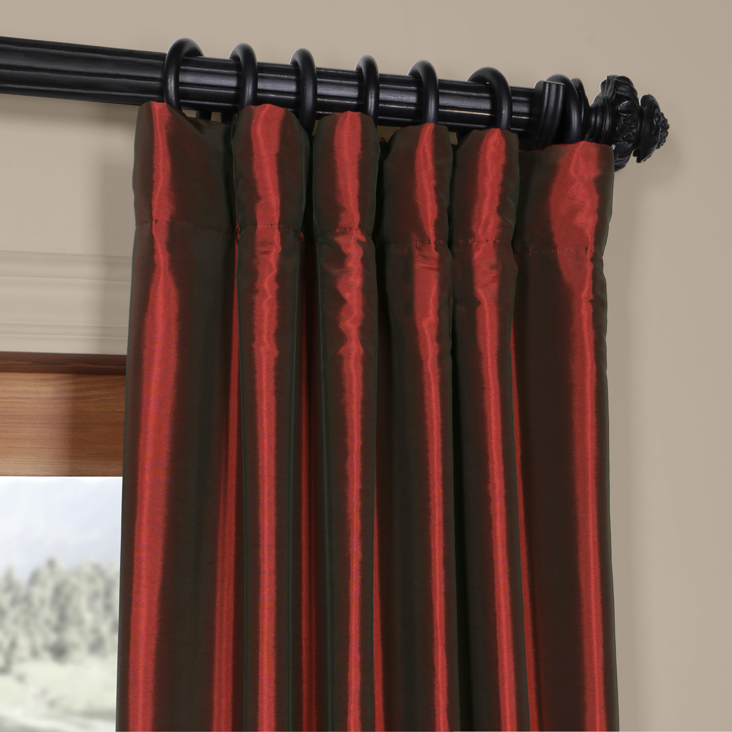 Syrah Faux Silk Taffeta Curtain