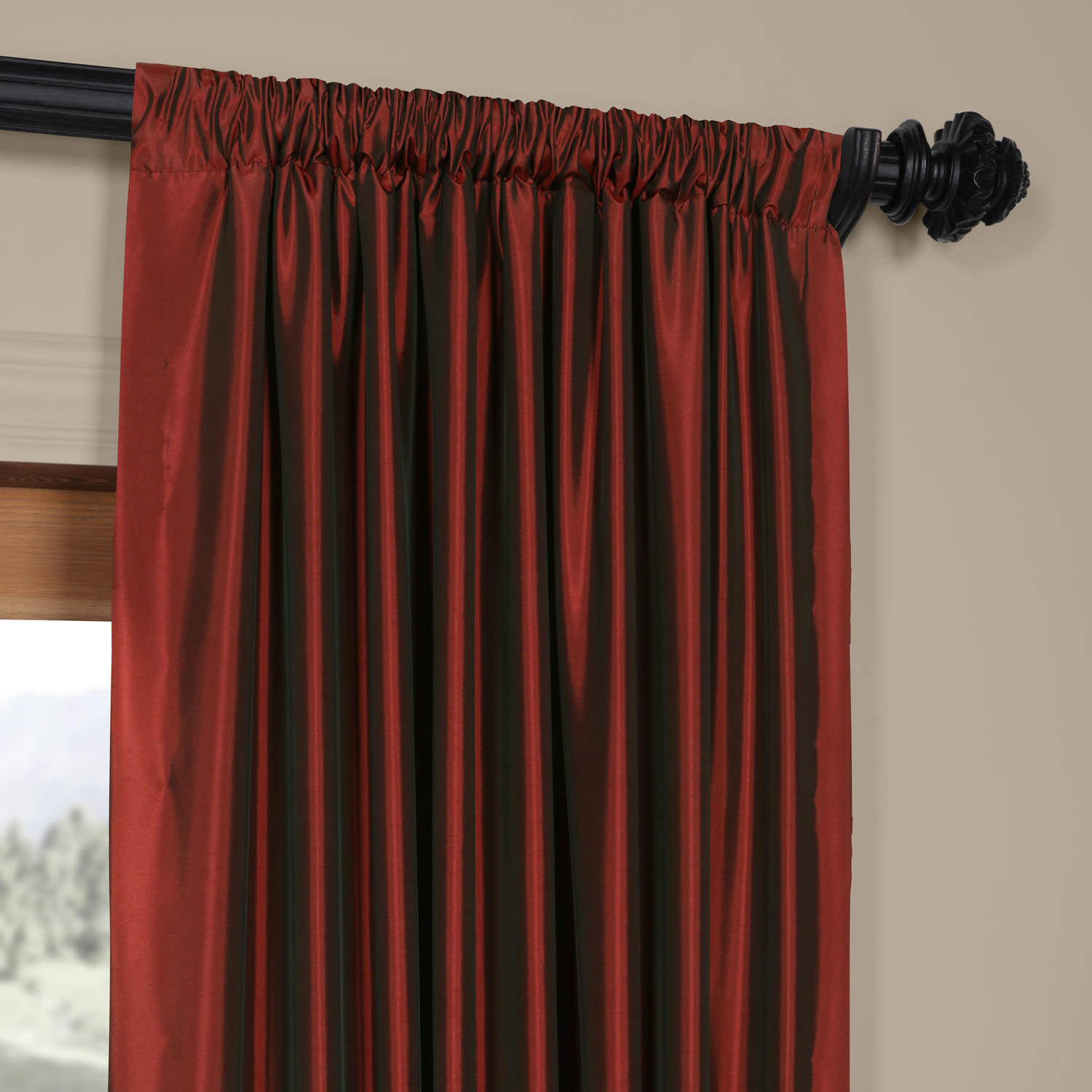 Syrah Faux Silk Taffeta Curtain