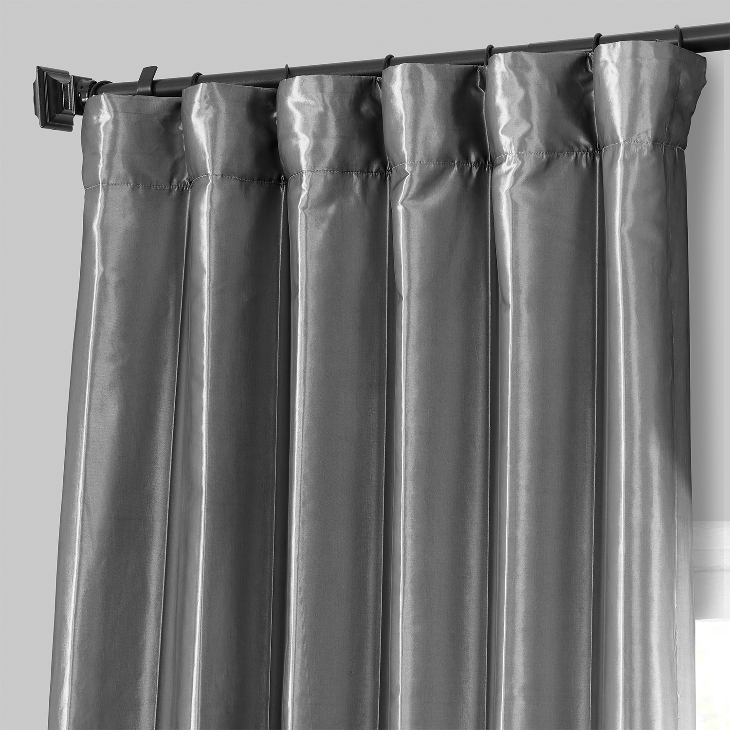 Platinum Faux Silk Taffeta Curtain