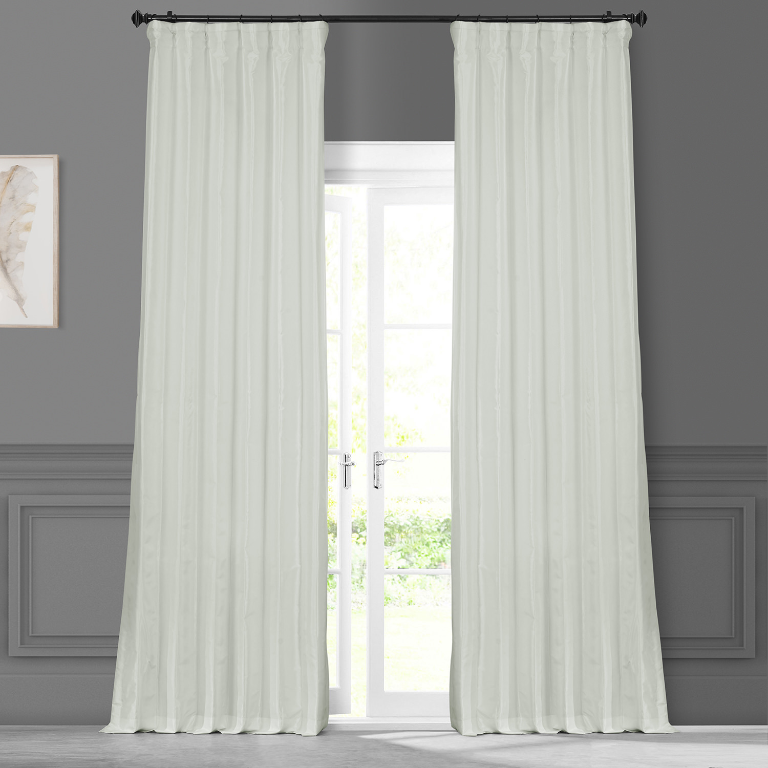 Eggshell Faux Silk Taffeta Curtain