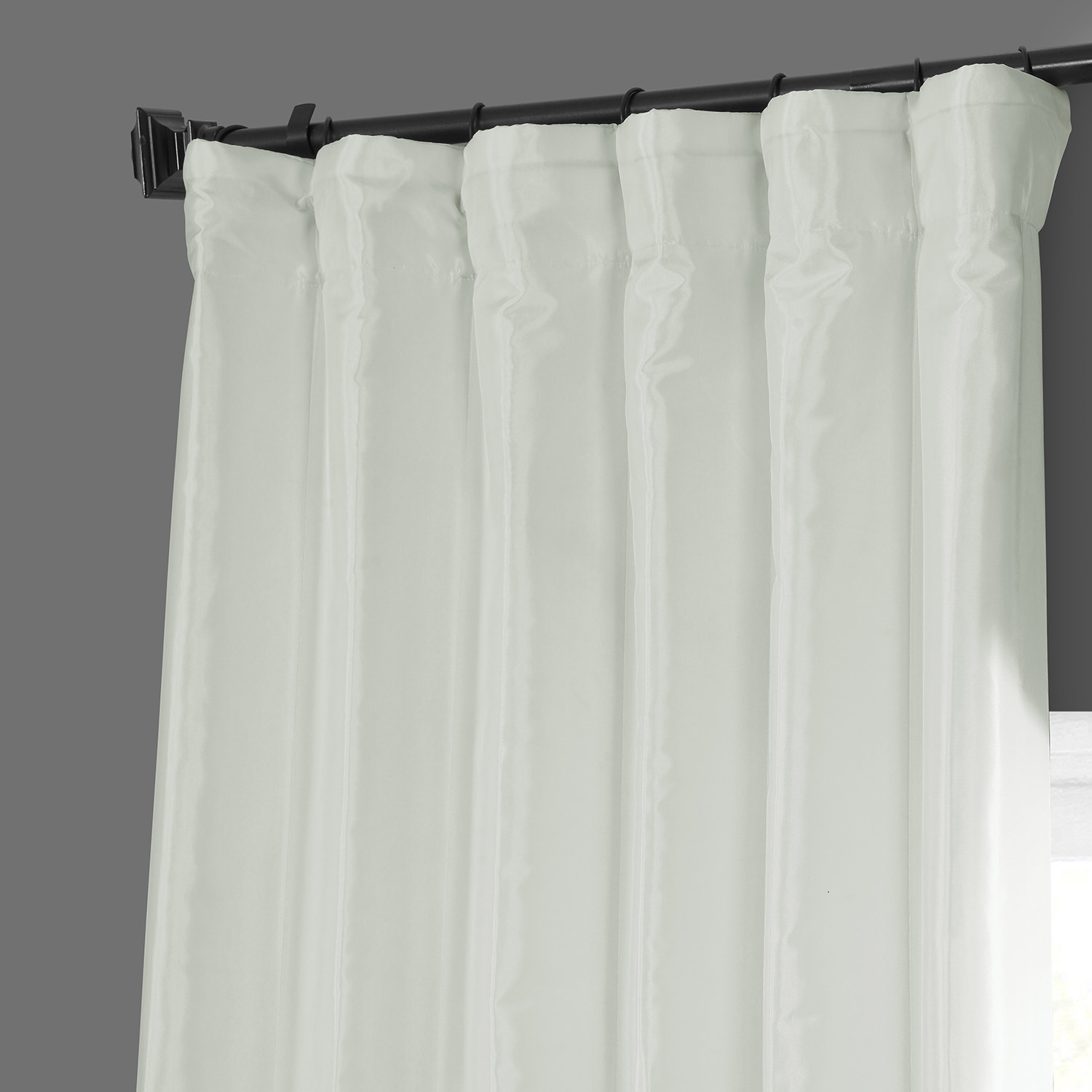 Eggshell Faux Silk Taffeta Curtain