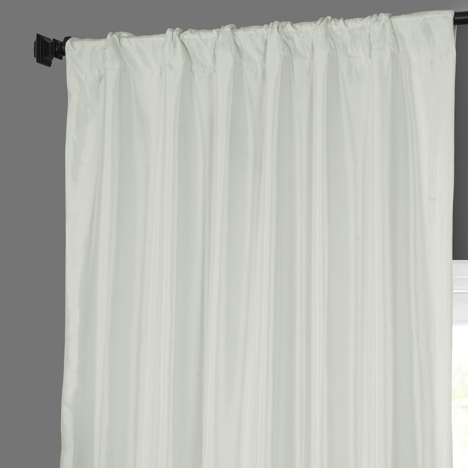 Eggshell Faux Silk Taffeta Curtain