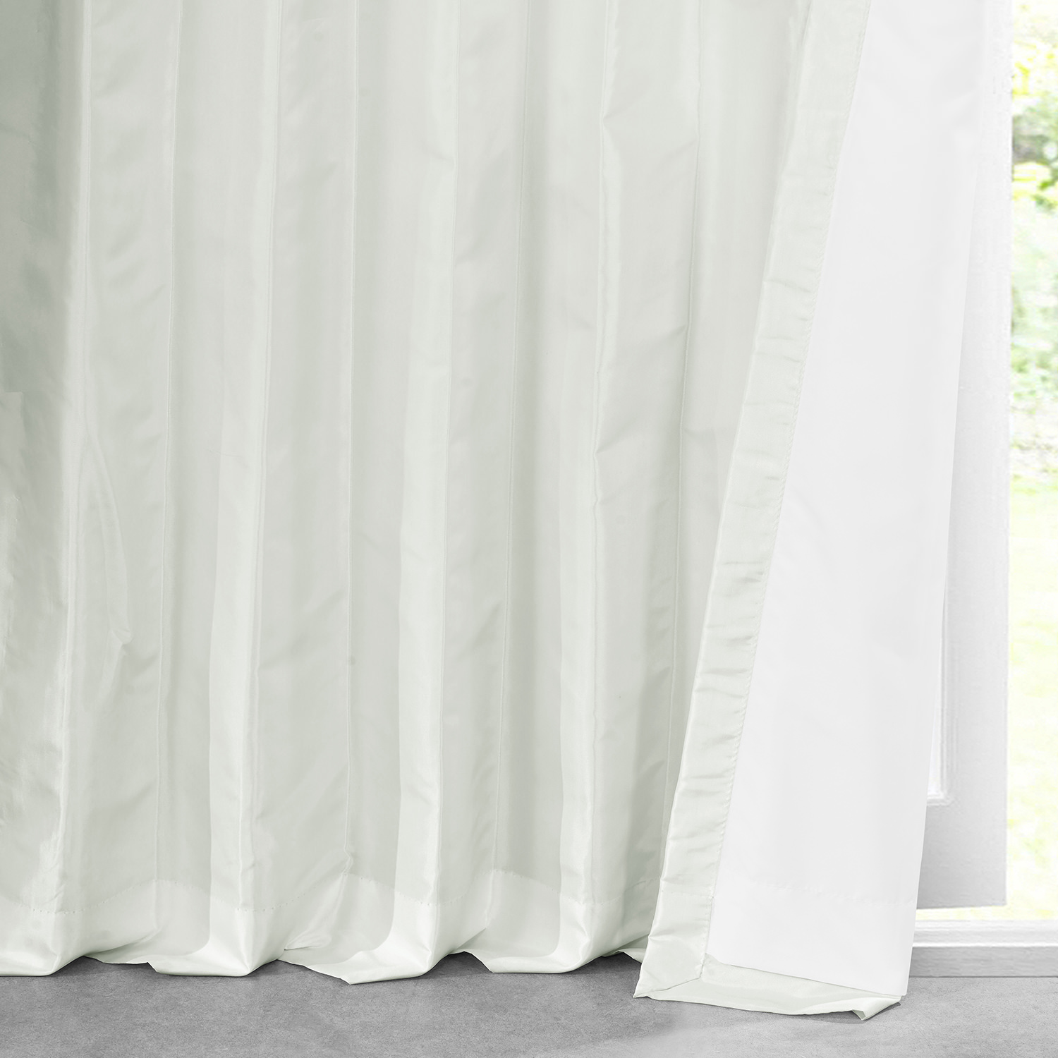 Eggshell Faux Silk Taffeta Curtain