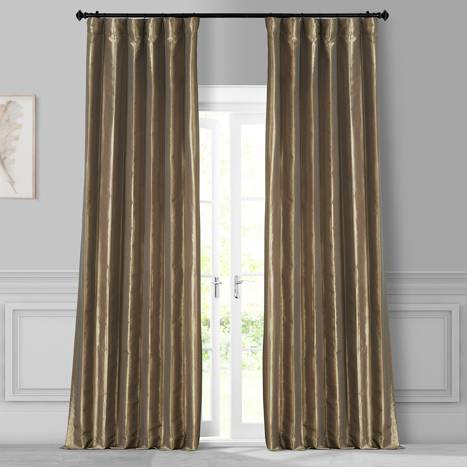 Gold Nugget Faux Silk Taffeta Curtain