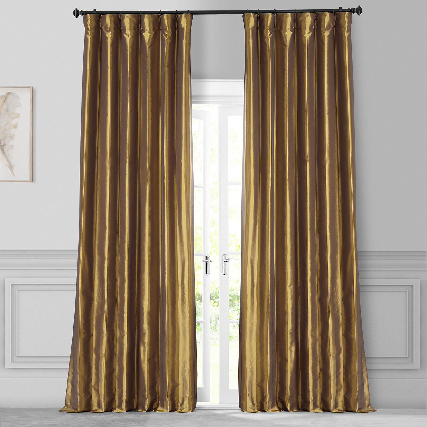 Golden Spice Faux Silk Taffeta Curtain