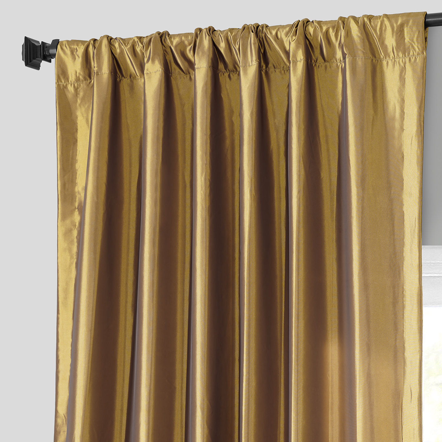 Golden Spice Faux Silk Taffeta Curtain