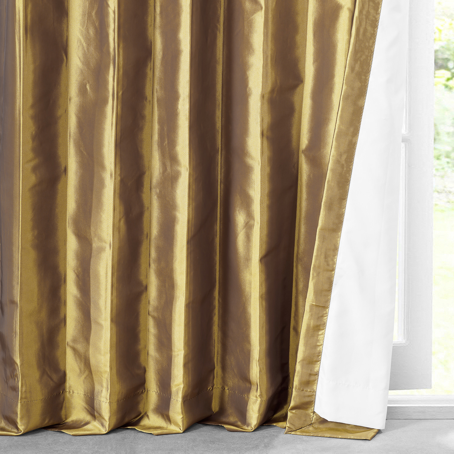 Golden Spice Faux Silk Taffeta Curtain