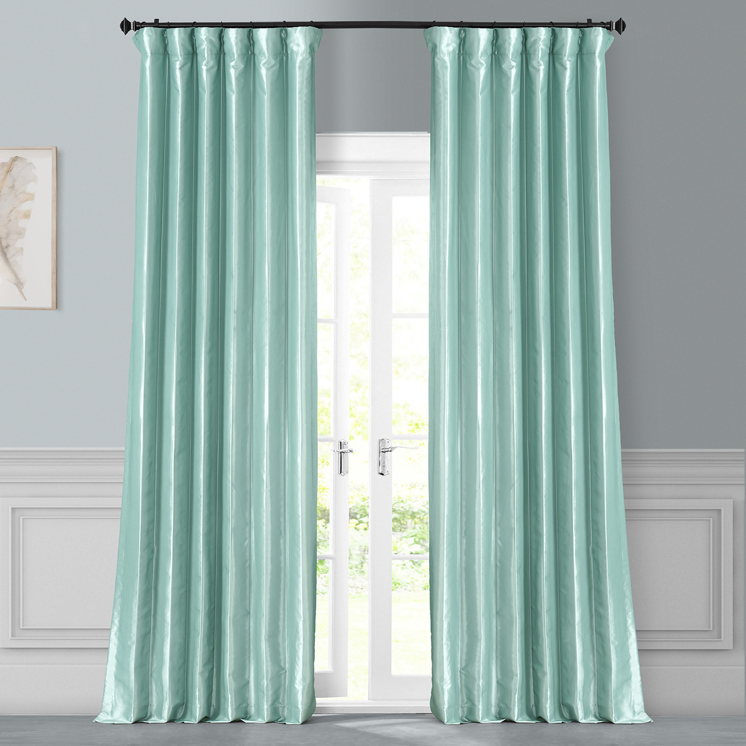 Robin's Egg Faux Silk Taffeta Curtain