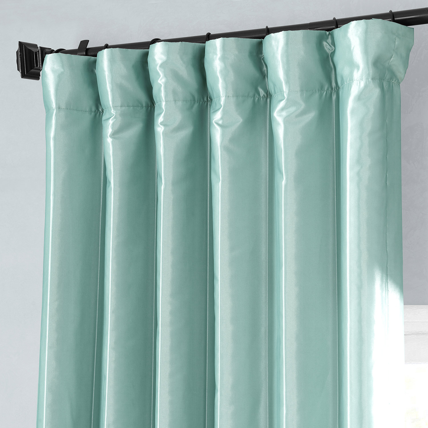 Robin's Egg Faux Silk Taffeta Curtain