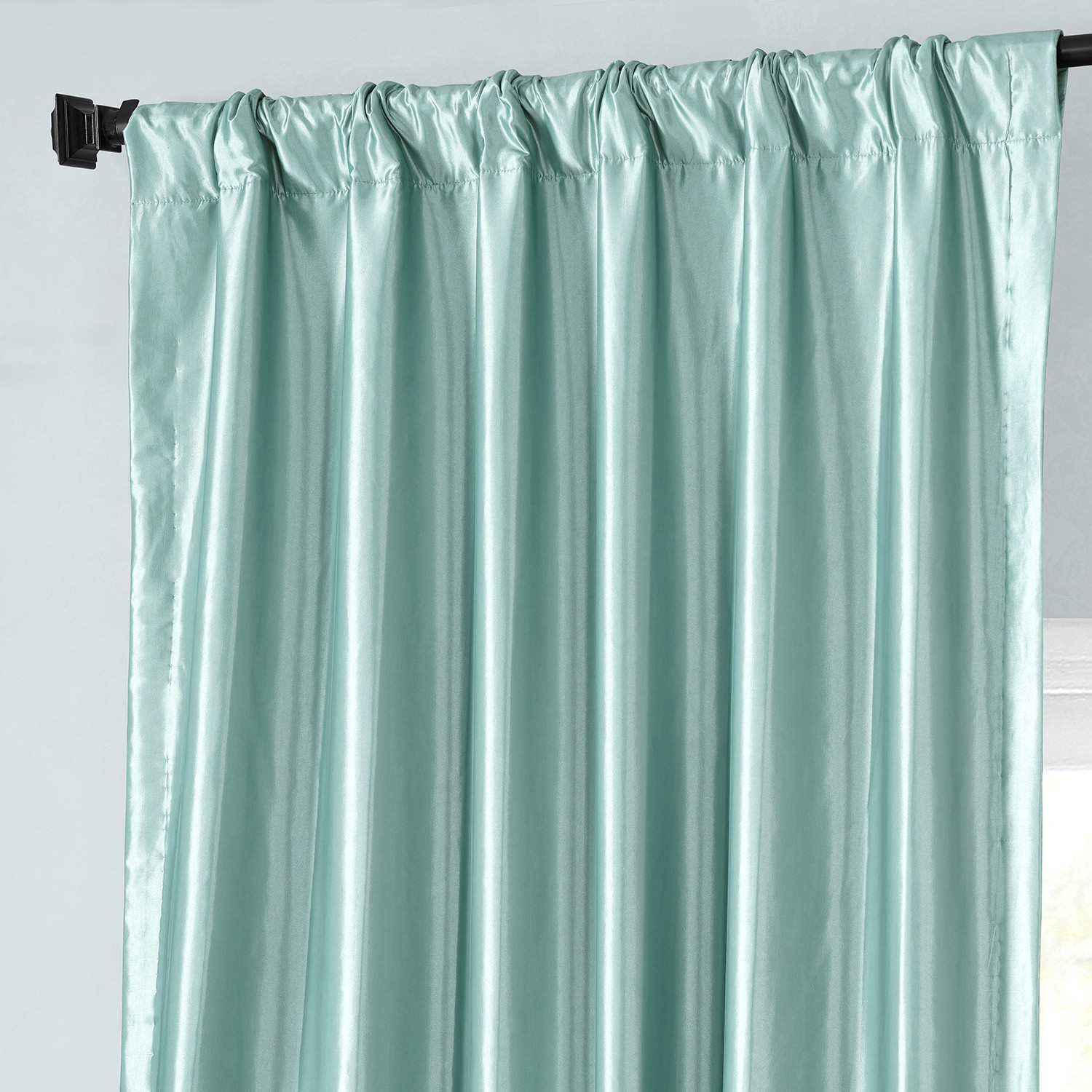 Robin's Egg Faux Silk Taffeta Curtain