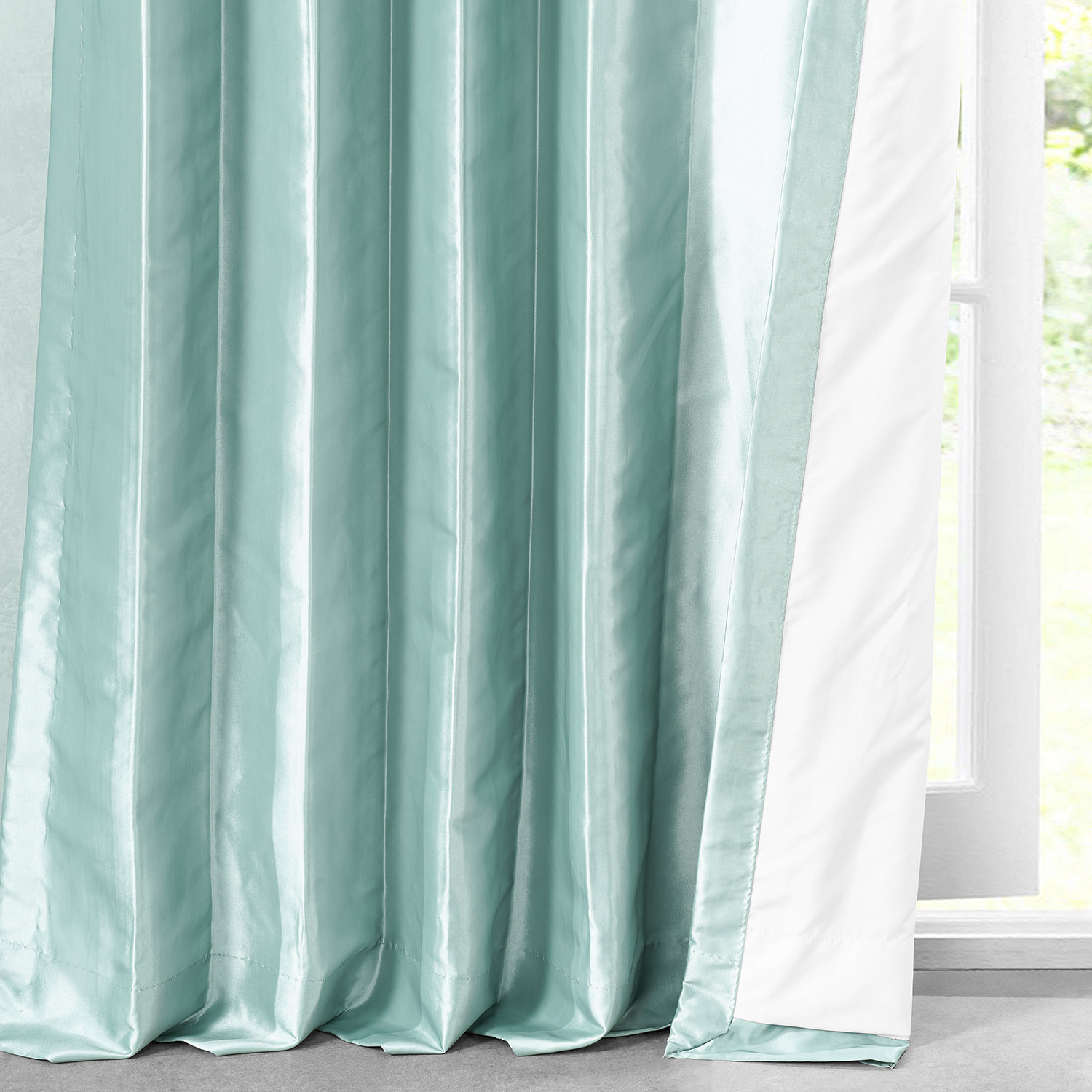 Robin's Egg Faux Silk Taffeta Curtain