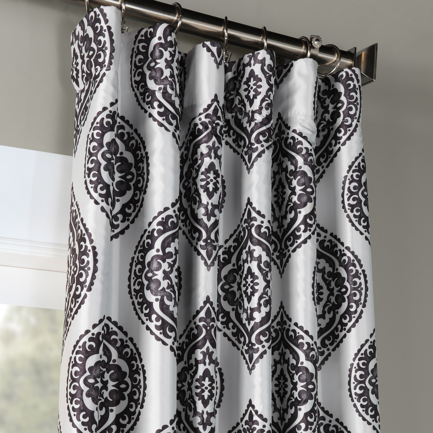 Donegal Grey Designer Printed Blackout Curtain